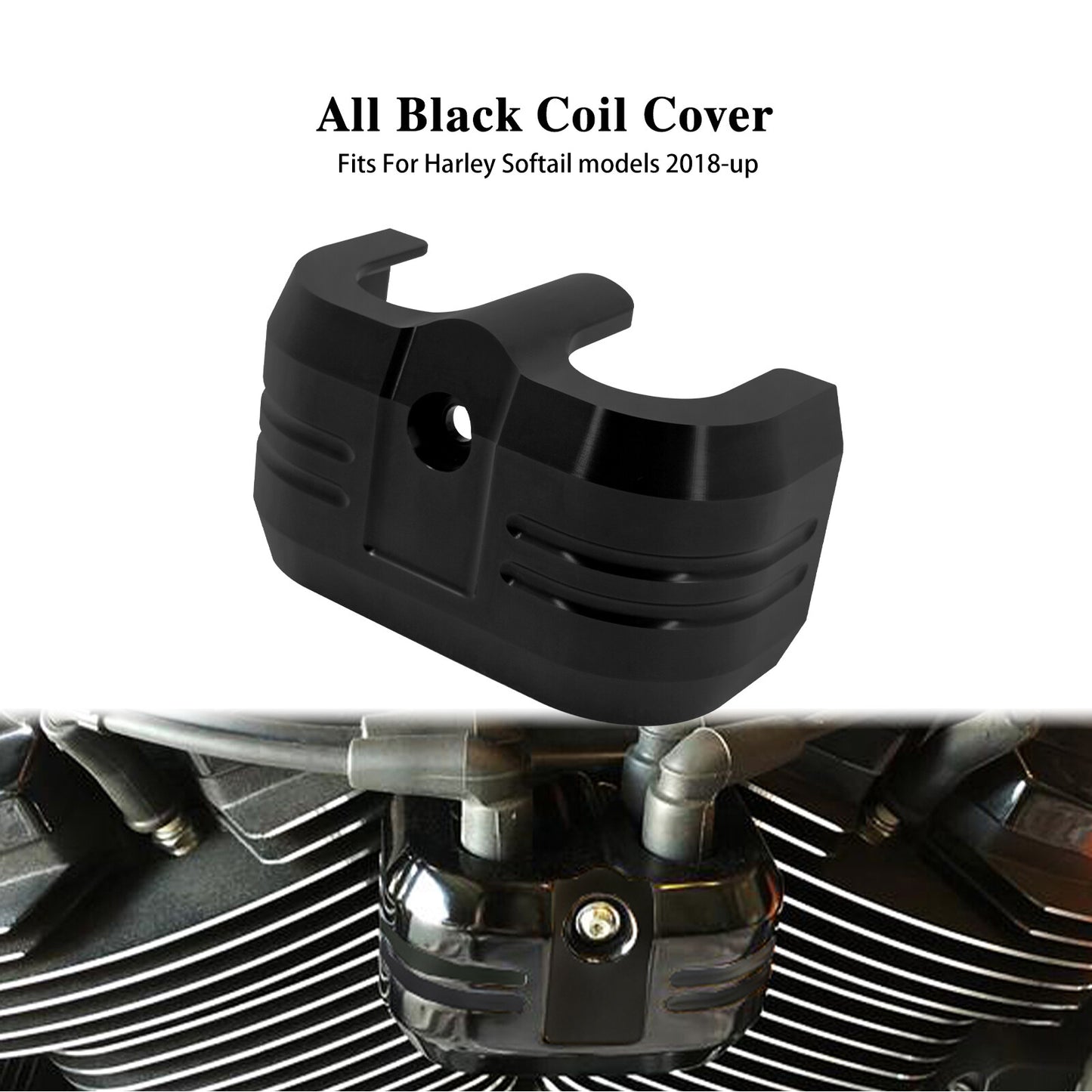 Black Aluminum Coil Cover Fit for Harley Softail Street Fat Bob Breakout 18-2024