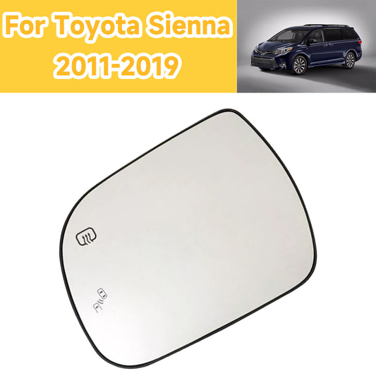 Left heated side mirror glass re-installation is applicable to for Toyota Siena 2011-19.