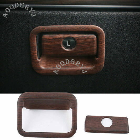 Wood Grain 2X for Co -pilot Storage Box Handle Cover for Toyota Prado FJ150 2010-2021