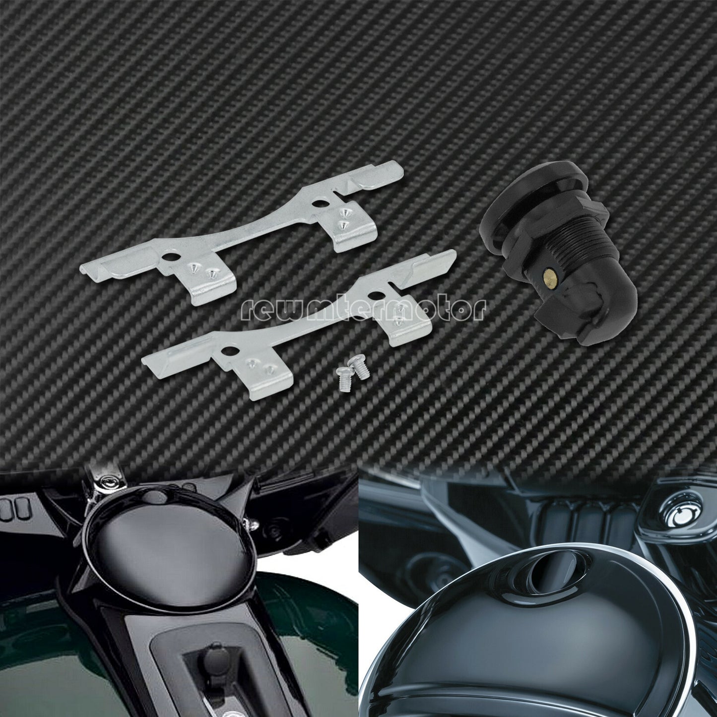 Motorcycle Fuel Door Latch Push Button Fit for Harley Touring Road Glide 92-2023