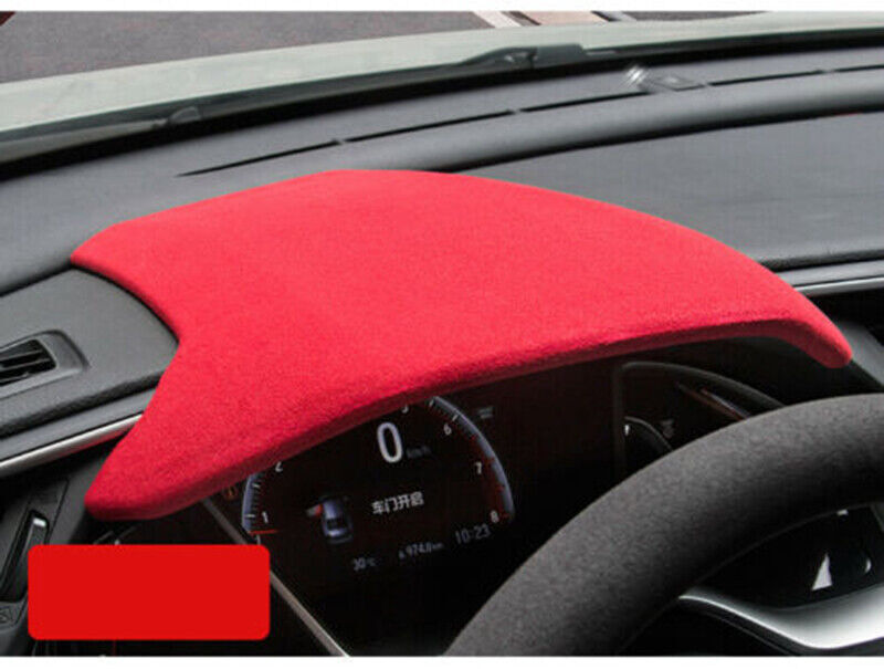 for Honda for Civic 2016-21 Red Suede Dashboard Instrument Molding Panel Cover Trim
