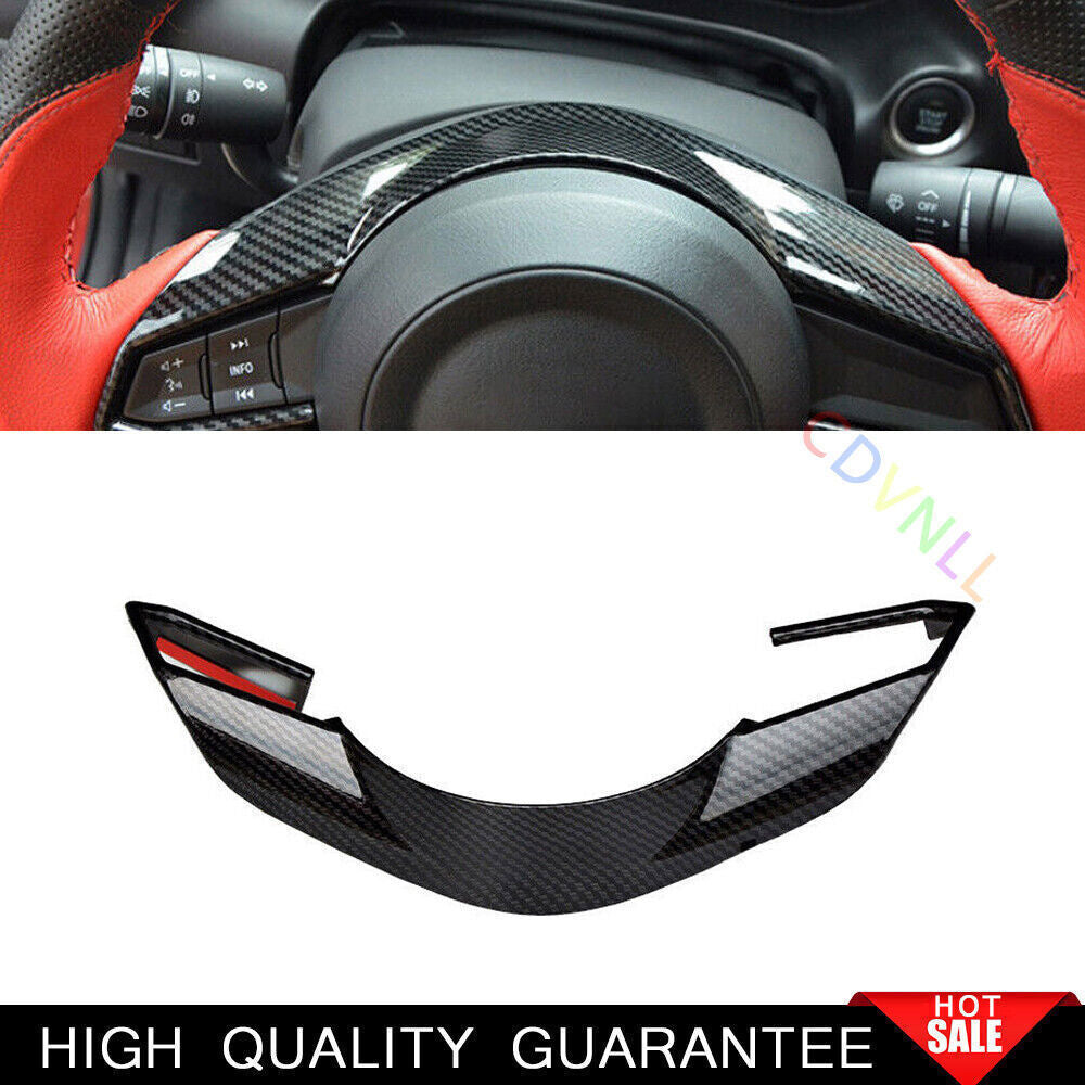 for Mazda 3 Axela 2017-2019 Carbon Fiber Style Steering Wheel Strip Cover Trim