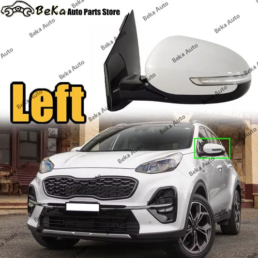Left-side rearview mirror assembly for Kia Sportage KX5 QL 2016-19 White 8-pin