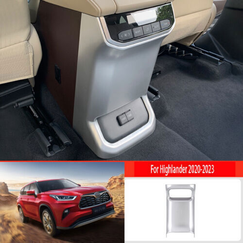 Matte Silver Look for Toyota Highlander 20-2024 Rear Air Outlet Vent Frame Trim