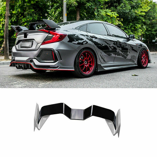for Honda for Civic Sedan 16-21 Black Rear Spoiler Lip Tail Wing Bar Gull Wing Trim
