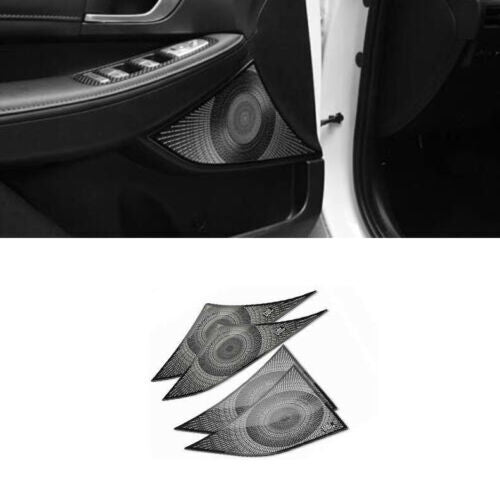 4For for Hyundai Sonata 2020-2023 Black Inner Door Speaker Horn Cover Trim Stainless
