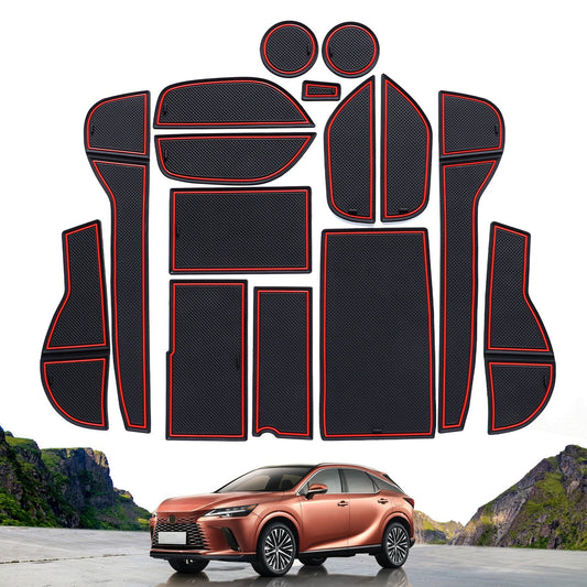 Anti-slip Car Gate Slot Mat for Lexus RX 2023 Cup Pad Interior Accessories RED