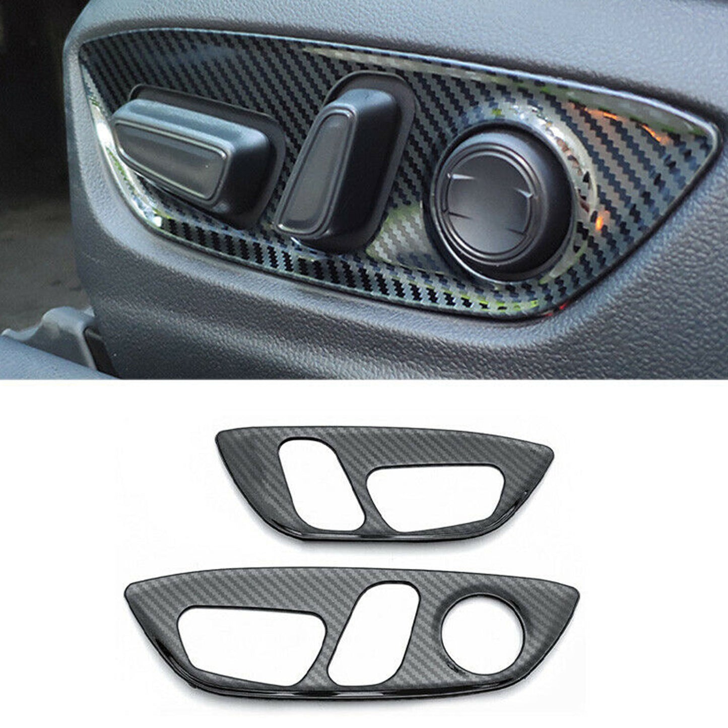 Carbon Fiber Steel for Seat Adjust Handle Button Panel Trim for Toyota for Camry 18-2021