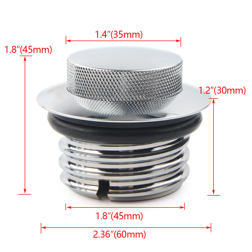 Flush Pop Up Reservoir Gas Cap Vented Fuel Tank Screw for Harley Davidson Chrome