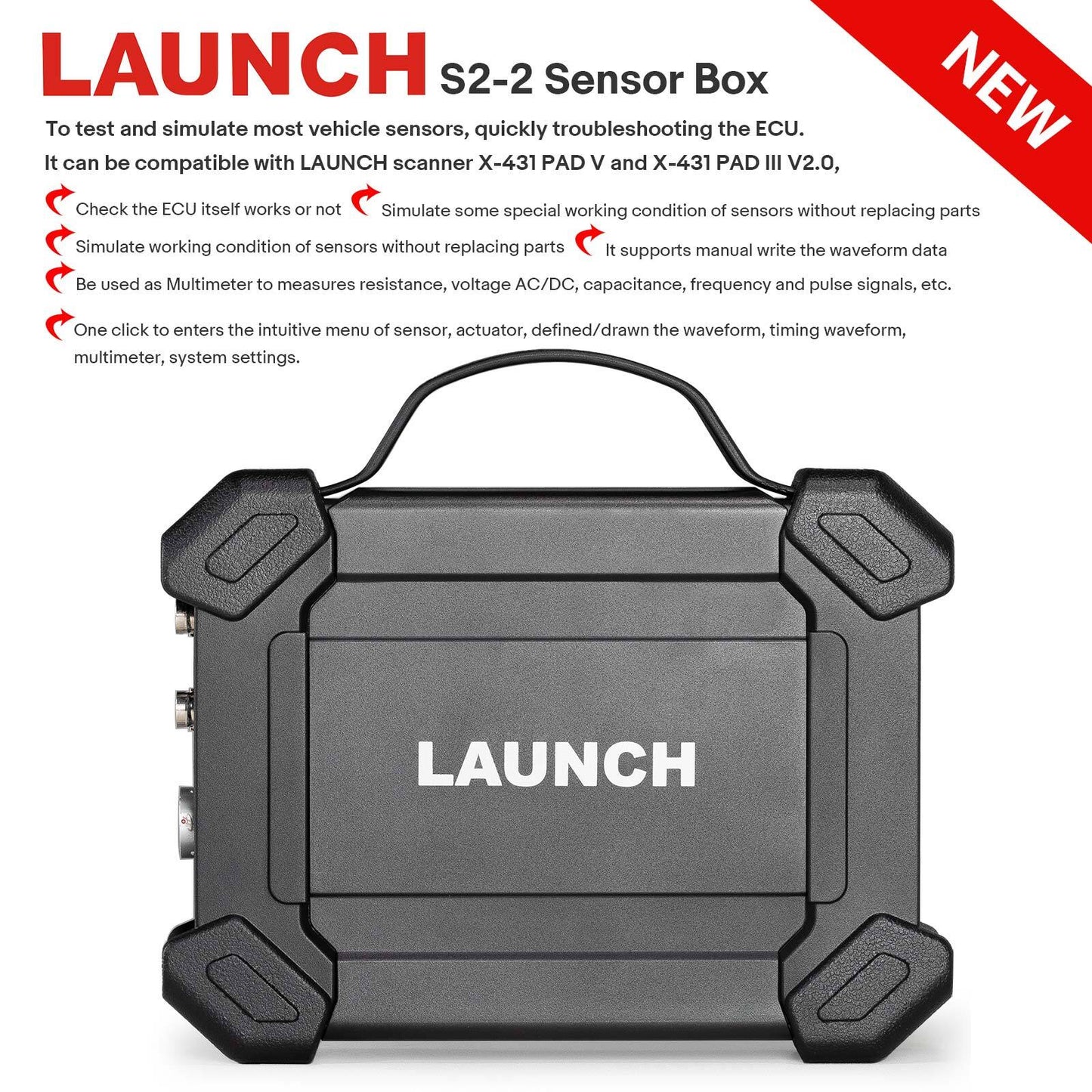LAUNCH S2-2 Sensor Box 2 Channels Handheld Sensor Simulator and Tester FOR X-431