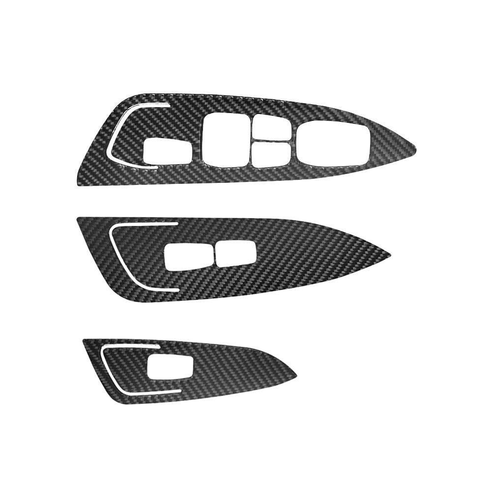 3x Carbon Fiber Door Control Switch Trim Cover for Hyundai for Veloster JS 2019-2022