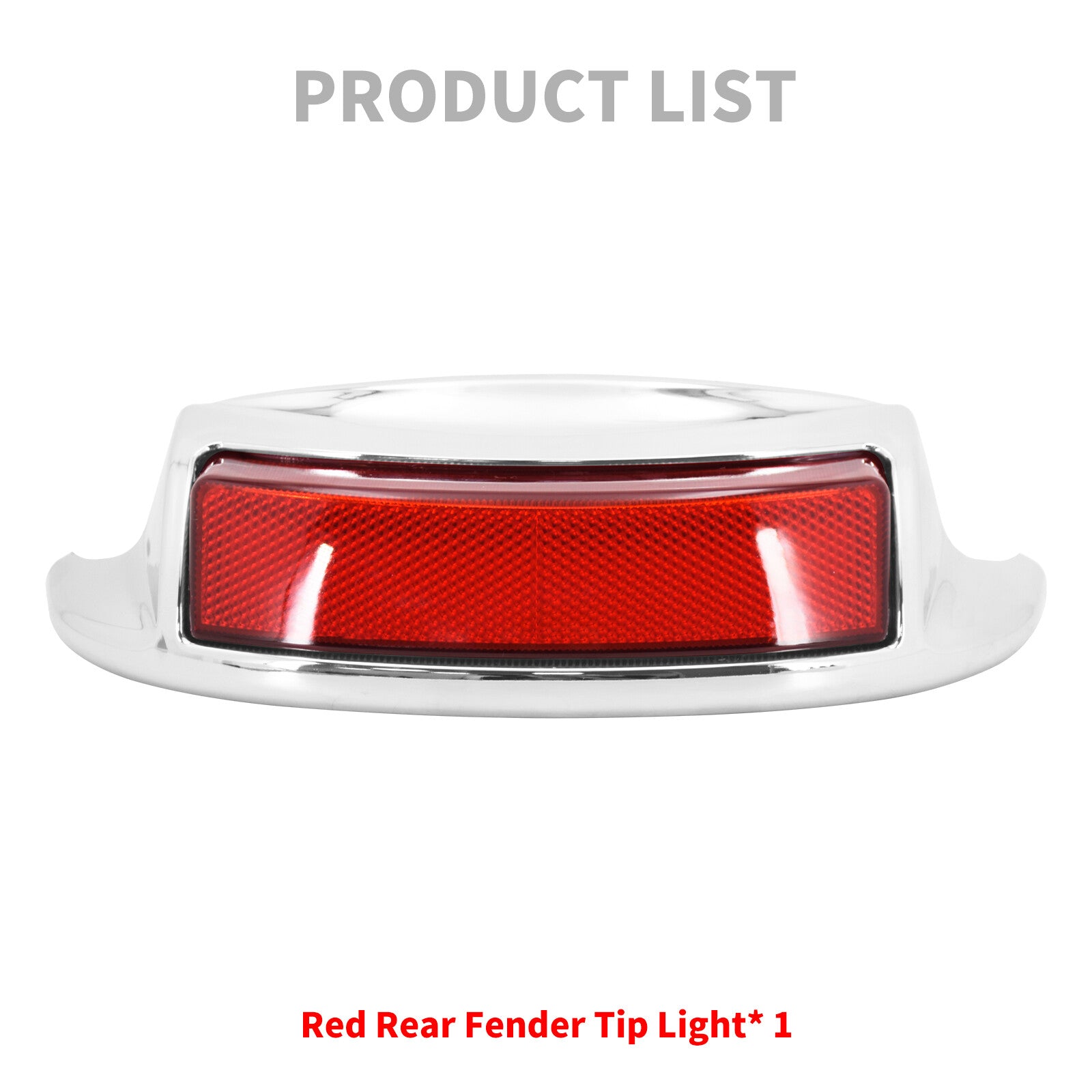 Chrome Rear Fender Tip Brake Light Red Lens for Harley Electra Road Glide 09-23