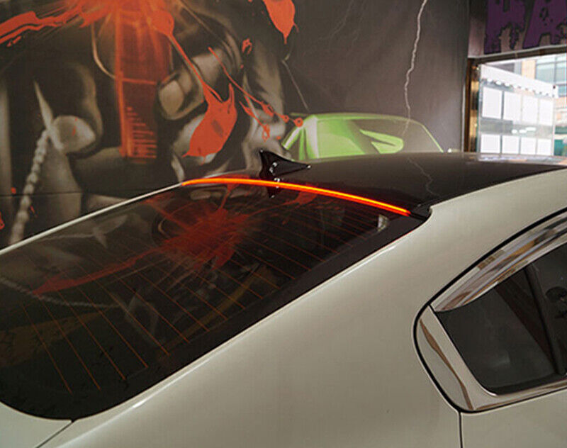 for Kia Forte K3 14-2018 ABS Piano Black LED Roof Spoiler Tail Lip Wing Bar Trim