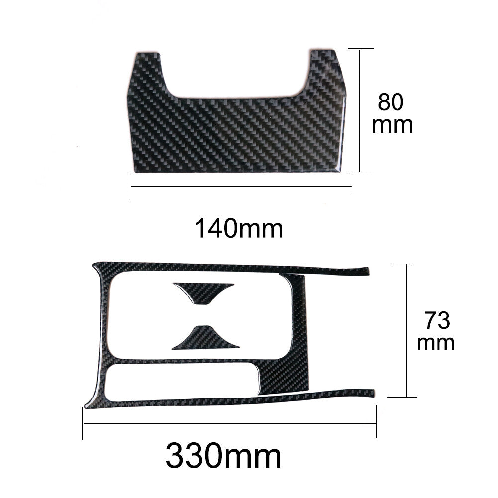 4Pcs Carbon Fiber Center Water Cup Panel Trim Cover Decor for Honda for Civic Coupe