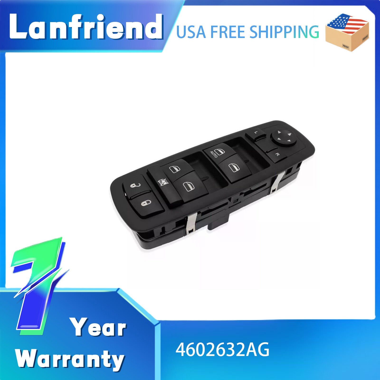 04602632AG Power Window Switch Fit for Dodge for RAM 1500 for Jeep Grand Cherokee 2015-2023