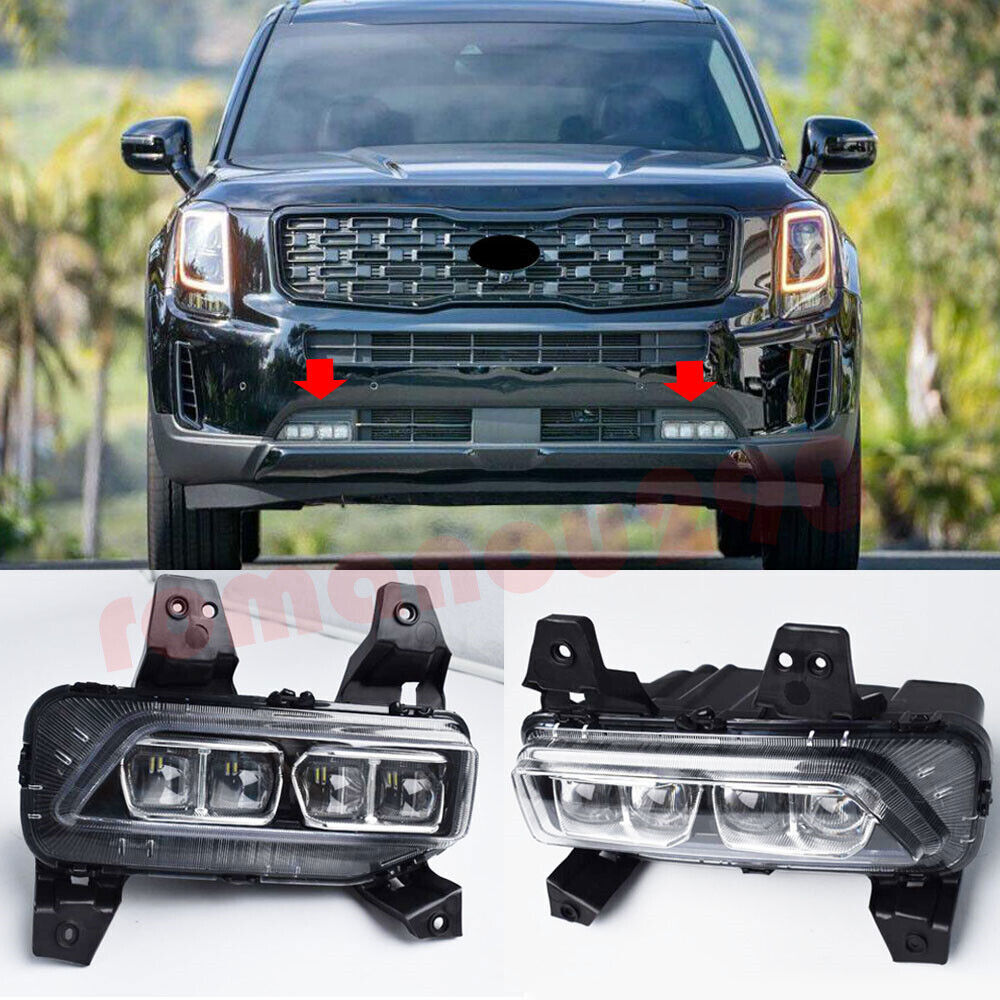2020 2021 2022 Fit for Kia Telluride LED Front Bumper Fog Lights Assembly 2PCS