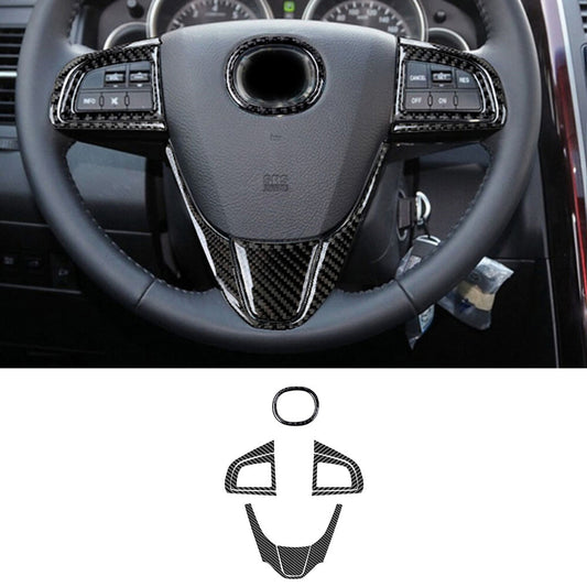 7Pcs Carbon Fiber Interior Steering Wheel Cover Trim for Mazda CX-9 2010-2015