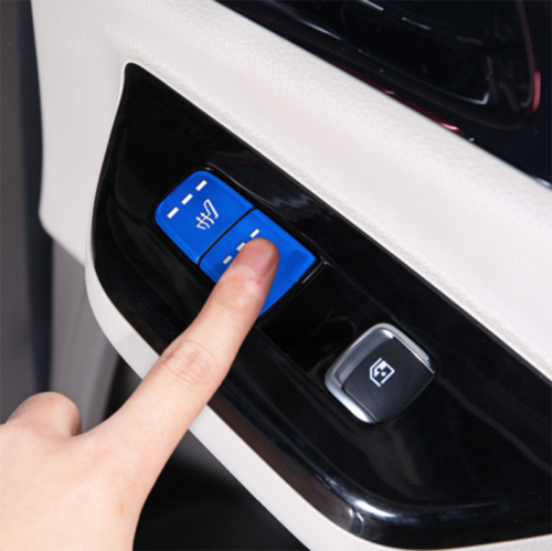 6For for Kia Carnival 2022-2023 Blue Alloy for Seat &Door Lock Button Stickers Cover Trim