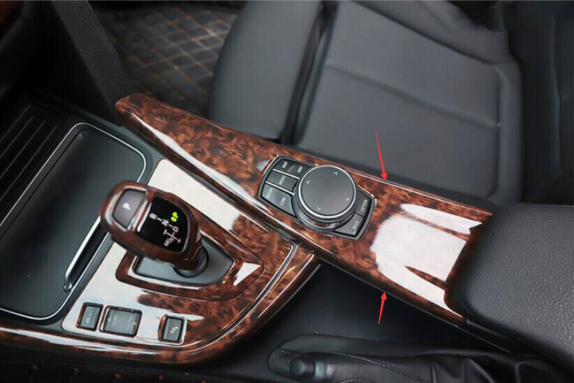 Inner Console Gear Shift Frame Cover Trim for BMW 3 Series 2014-2018 Wood Grain