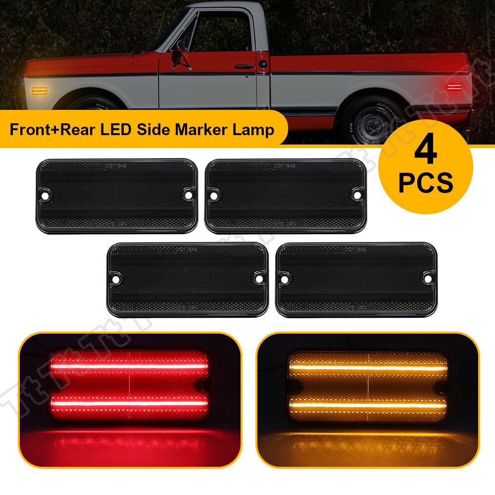Suitable for 1968-1972 for Chevrolet C10, for GMC,C15, C25, and K15 models. Includes LED pickups and front/rear side marker lights.