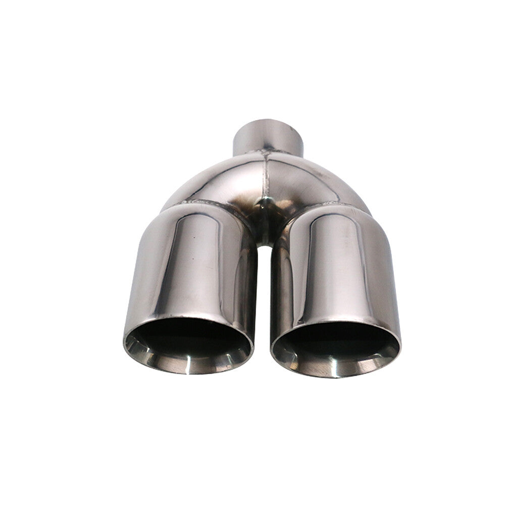 2'' ID 3'' OD Dual Exhaust Tip Double Wall Stainless Steel Exhaust Pipe Tip New