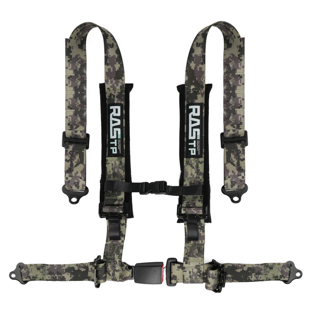Camouflage 2 4-Point Harness Quick Release Safety for Seat Belt+1Pair Shoulder Pads