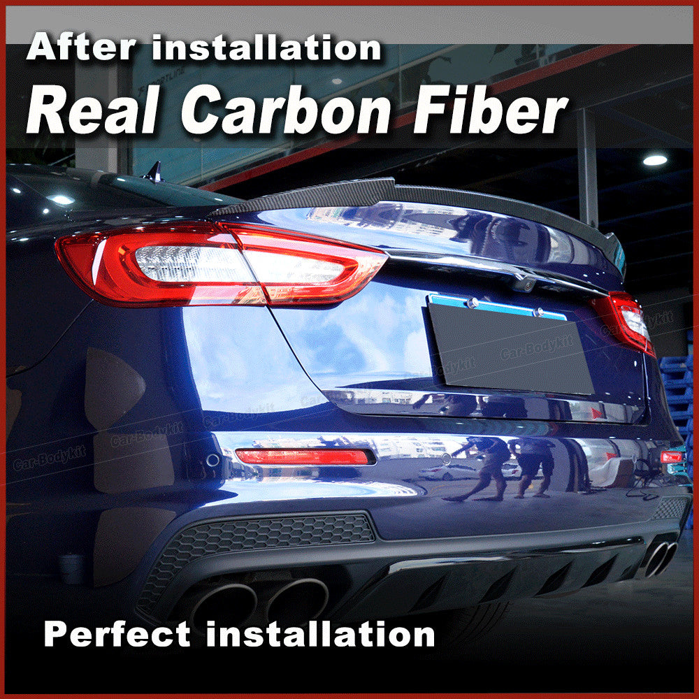 for Maserati Quattroporte Sedan 2013-15 REAL Carbon Rear Trunk Spoiler Boot Wing