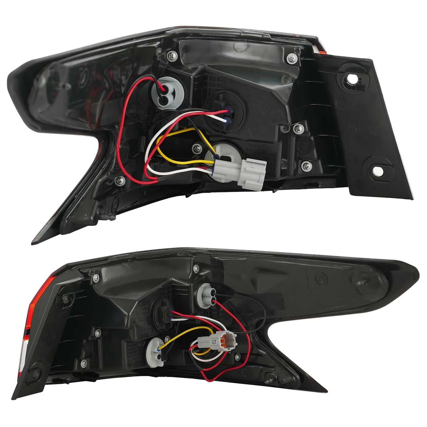 A pair of taillights suitable for Nissan Versa Sedan body panels (sizes 20-24).