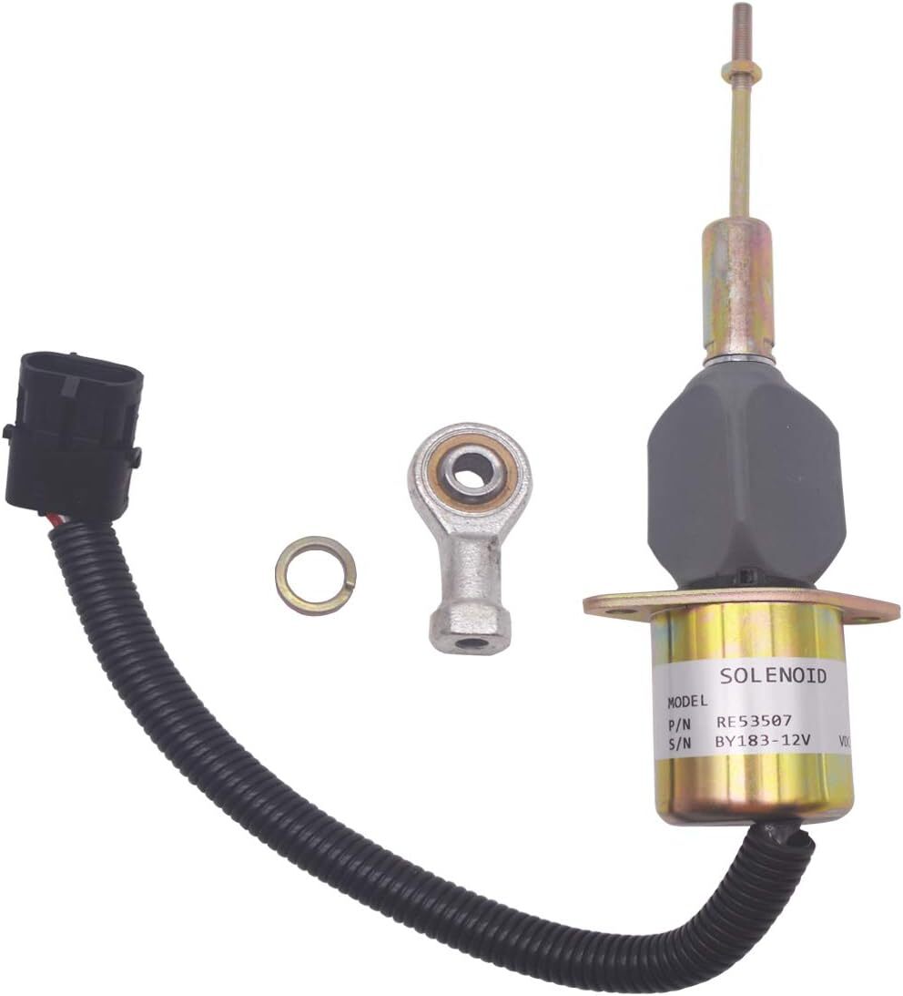 RE53507 Fuel Shutoff Solenoid 12v For 4955 4560 4760 4960 644G Loader