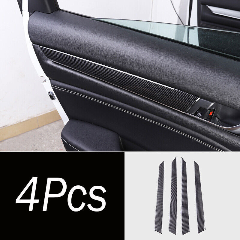 for Honda Accord 2018-2021 Carbon Fiber Black Door Panel Stripes Cover Trim 4pcs
