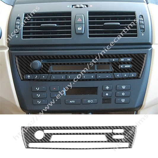 Carbon Fiber Central Control CD Switch Panel Cover Trim for BMW X3 E83 2004-2010