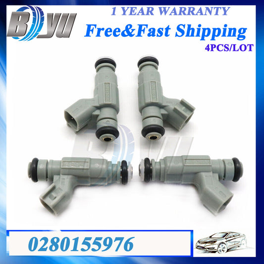 Set of 4 0280155976 Fuel Injectors for Chrysler PT Cruiser 2.4L L4 Gas 2001-2003