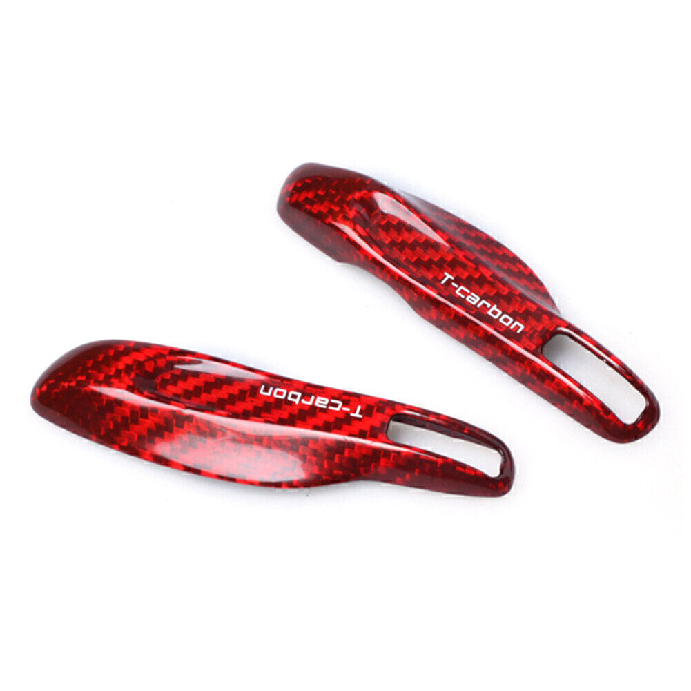2Pcs/Set Real Carbon Fiber Remote Car Key Shells Cover Case for Porsche Red