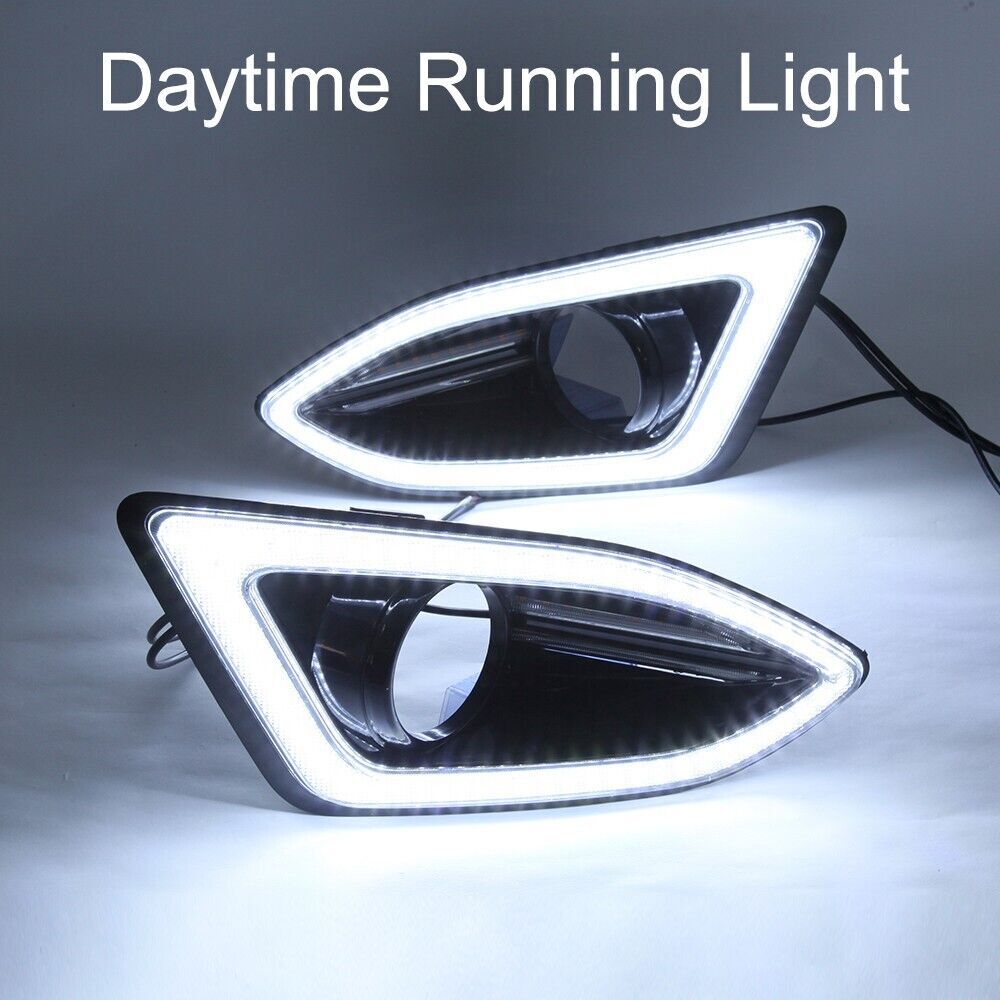 for Ford Edge 2015-2018 LED DRL Fog Lights Daytime Running Lamp w/ Turn Signal k