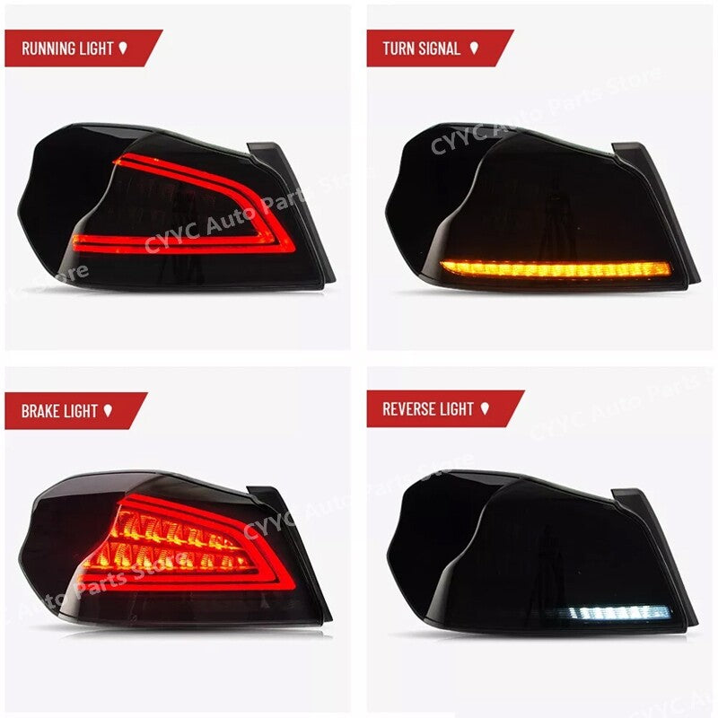 LED Tail Lights For 2015-2021 for Subaru WRX/WRX STI Smoke Lens Sequential Rear Lamp