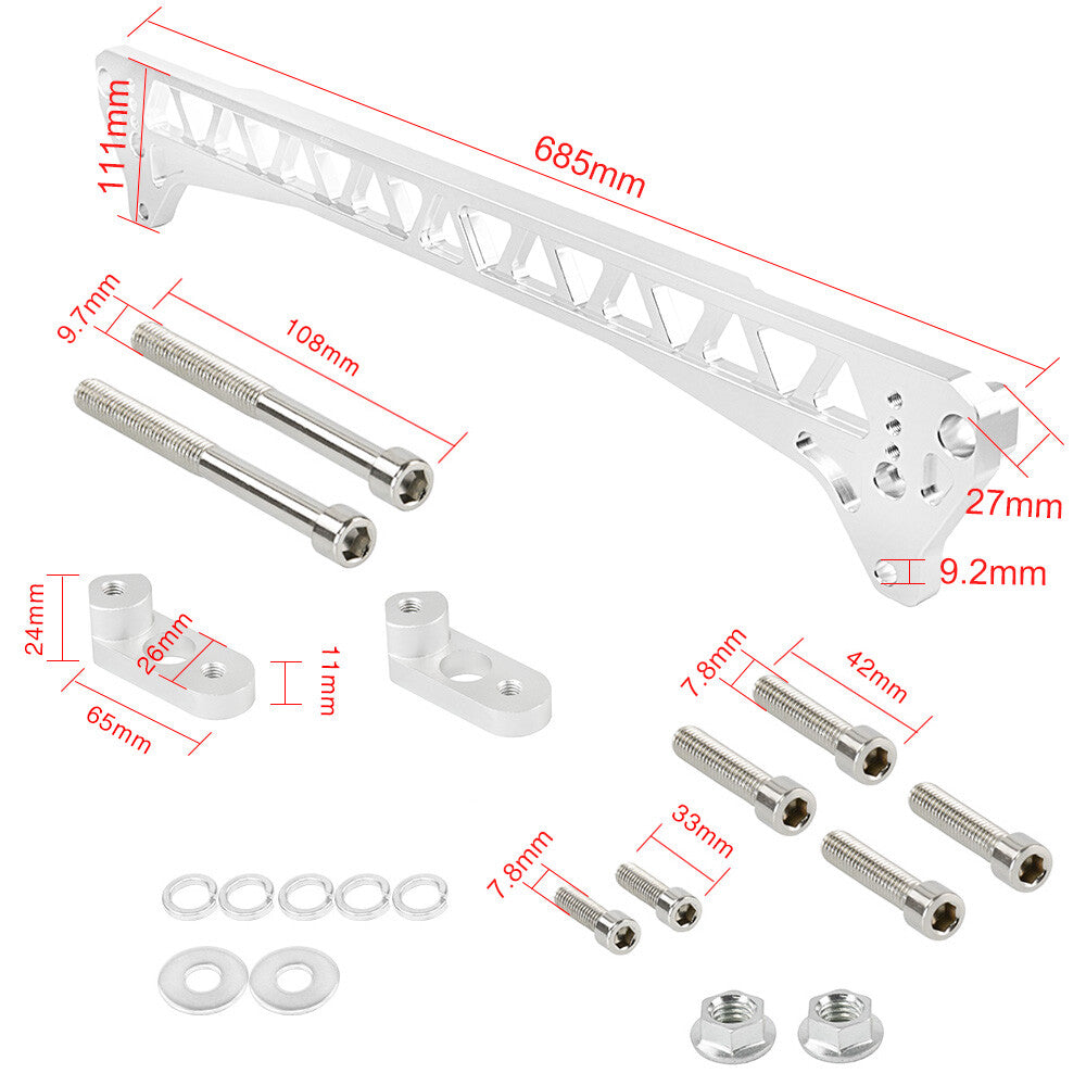 Billet Rear Lower Control Arm + Subframe Brace LCA Kit for Honda for Civic 92-95 EG