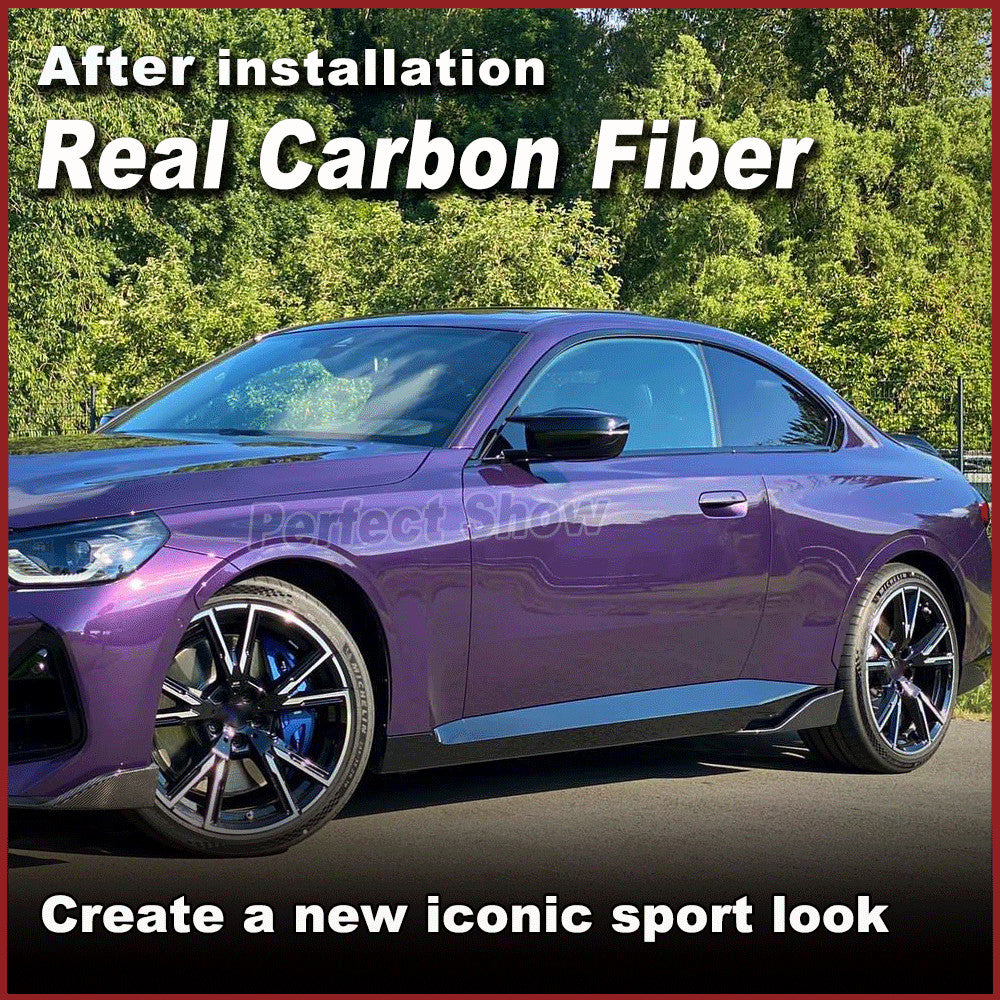 for BMW G42 220i M240i 2022+ Real Carbon Fiber Side Skirt Extension Lip Splitter