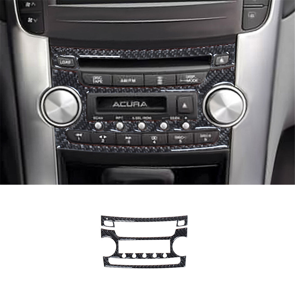 2Pcs Carbon Fiber Interior Console CD Player Cover Trim for Acura TL 2004-2008