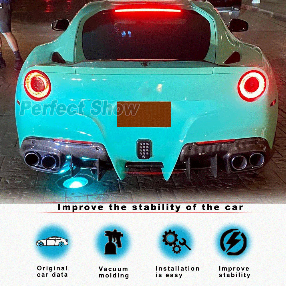 for Ferrari F12 Berlinetta 2012UP Carbon Fiber Rear Bumper Diffuser Splitter Lip