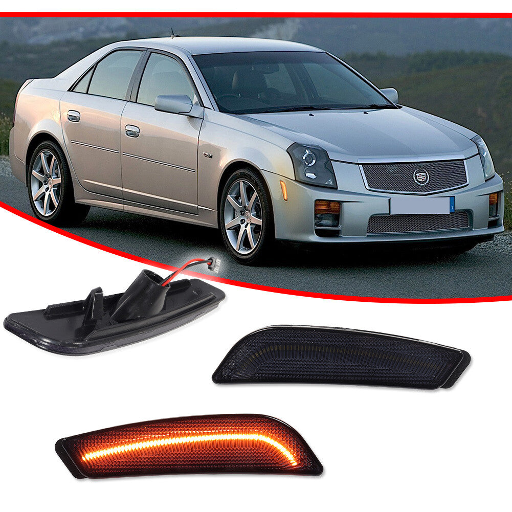 Suitable for 03-07 for Cadillac CTS CTS V front side marker lights, smoke lens, amber LED lights.