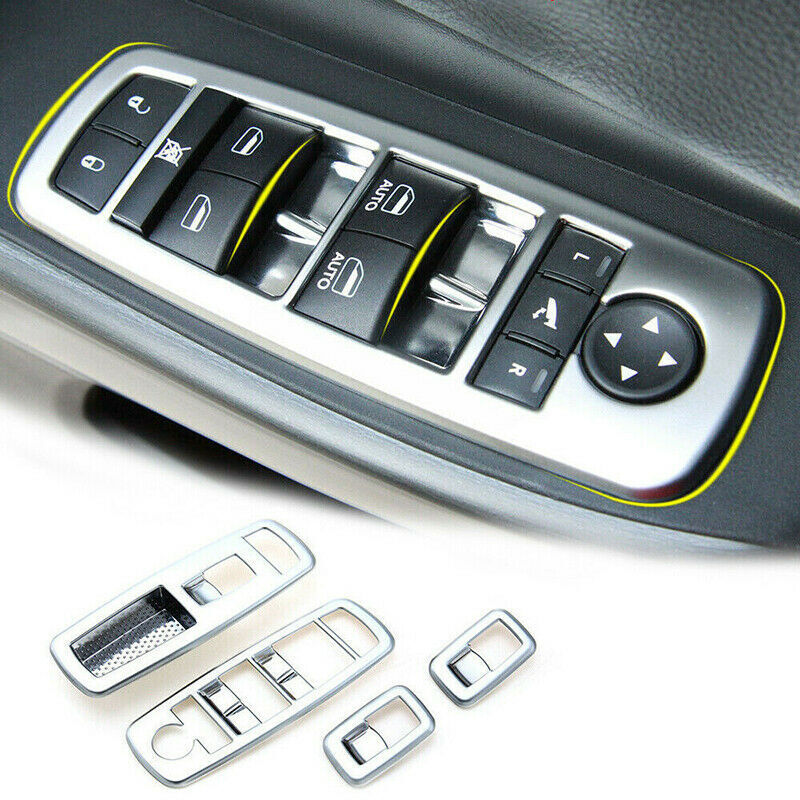 for Jeep Grand Cherokee 2011-2020 Silver Car Window Lift Switch Panel Cover Trim