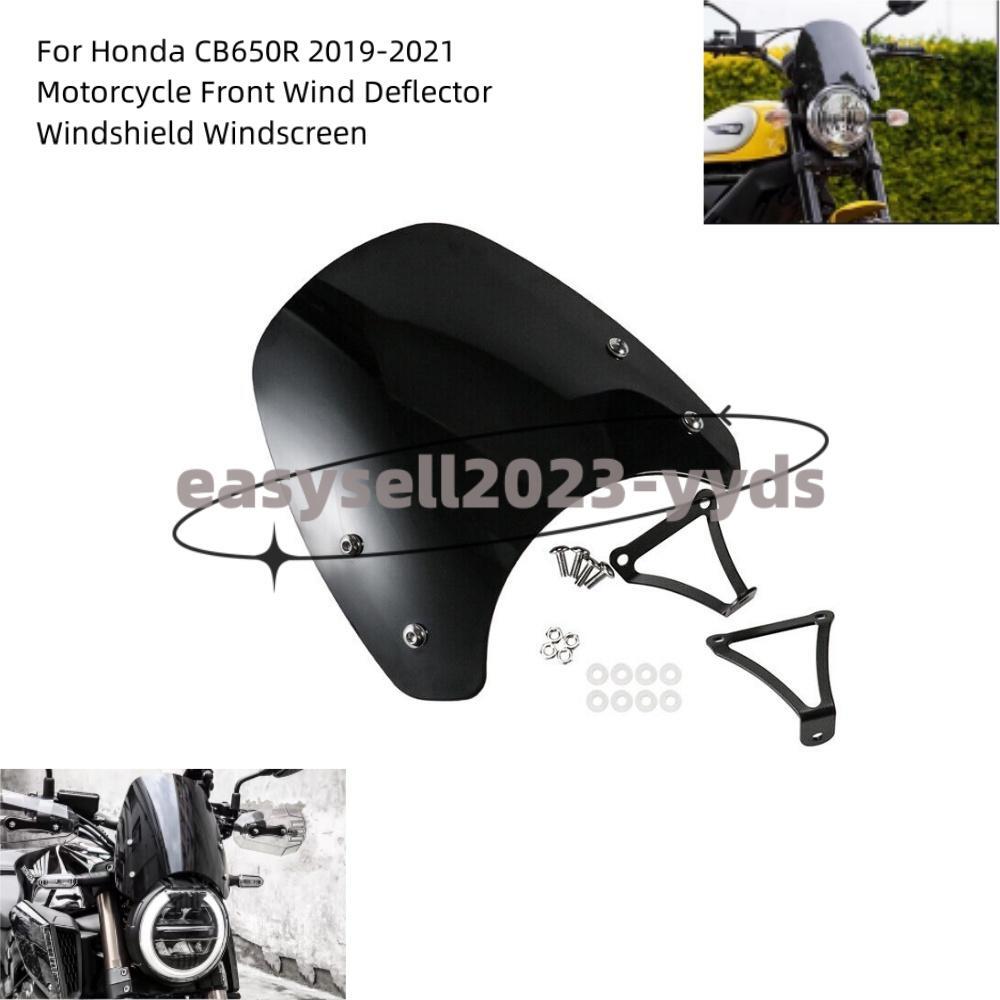 Motorcycle Headlight Black Windshield Wind Deflector Windscreen for Honda CB650R