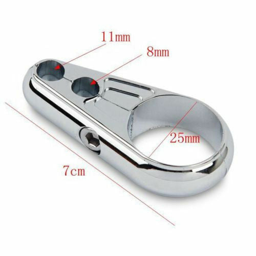 Chrome Cable Clamp for Clutch Cable 1 Inch Frame/Handlebars for Harley Davidson