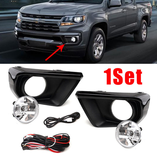 Front Bumper Fog Lights Lamps w/Wiring Switch Cover for Chevy Colorado 2020 2021