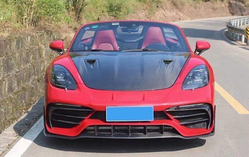 Full carbon fiber front hood vent cap cover for Porsche 911 718 2012-2019