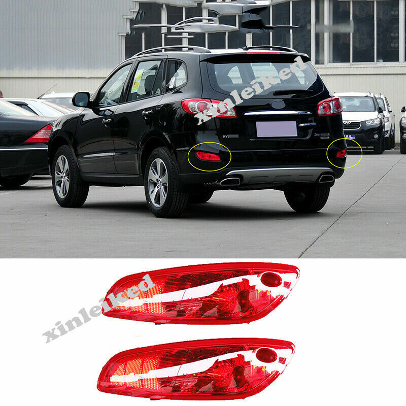 2P for Hyundai Santa Fe 2010-2012 Car Rear Fog Lights Driving Bumper Lamps RH+LH