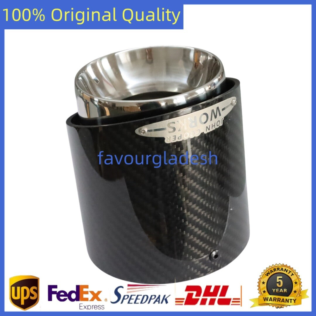 Carbon Fiber Steel Exhaust Pipe Tail Muffler Tip JCW For Cooper F54 F55 F56
