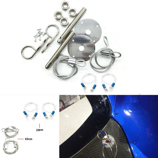 Universal DIY Car Vehicle Plus Flush Hair Pin Plate Hood Cover Latch Lock