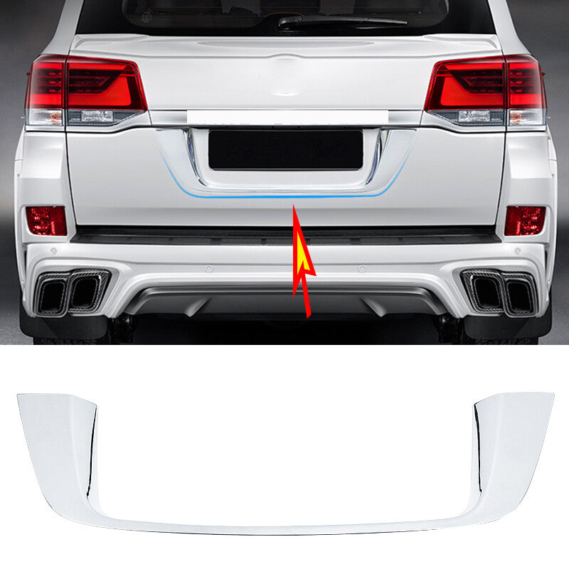 for Toyota for Land Cruiser LC200 16-2021 Chrome Trunk Rear License Plate Cover Trim