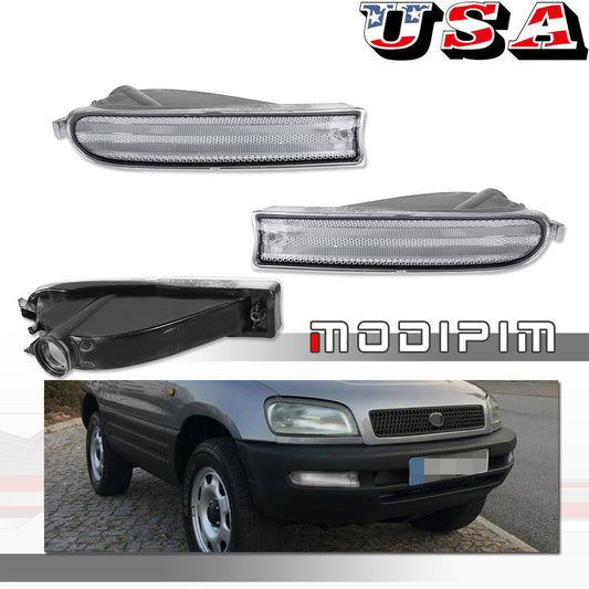 Transparent front corner turn signal lens (left + right) applicable to 96-97 for Toyota Rav4.